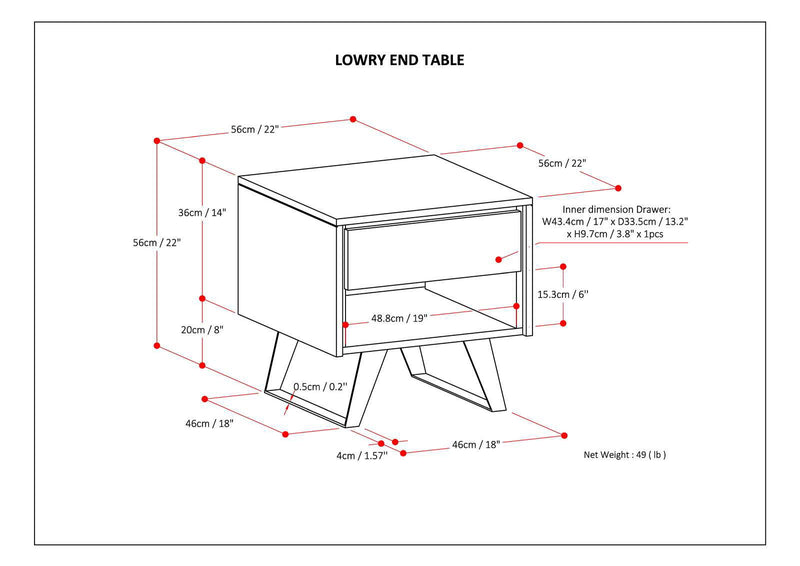 Lowry - Handcrafted End Table
