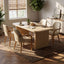 5 Piece Indoor Dining Set With Fluted Table & Chairs - Khaki / Light Oak / Natural