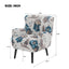 Armchair With Round Arm - White / Blue