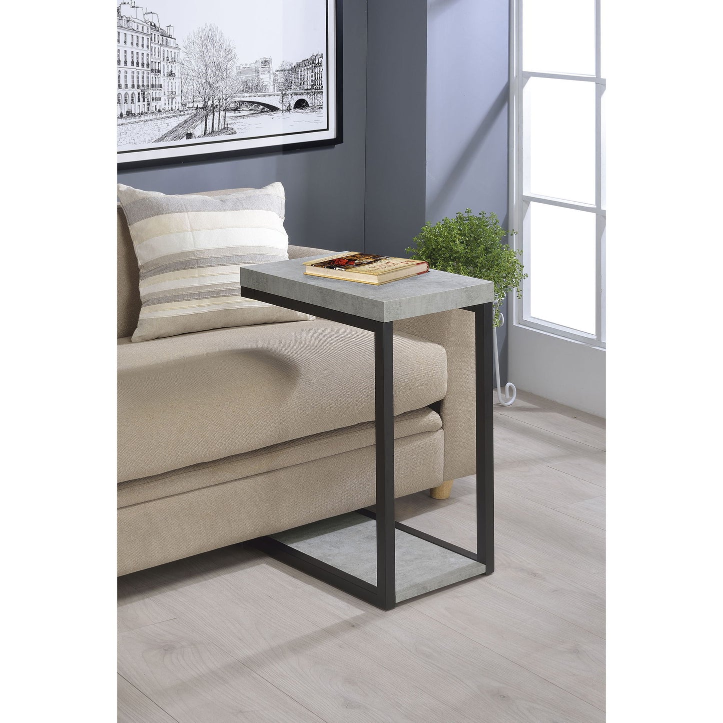 Snack Table With Industrial Base