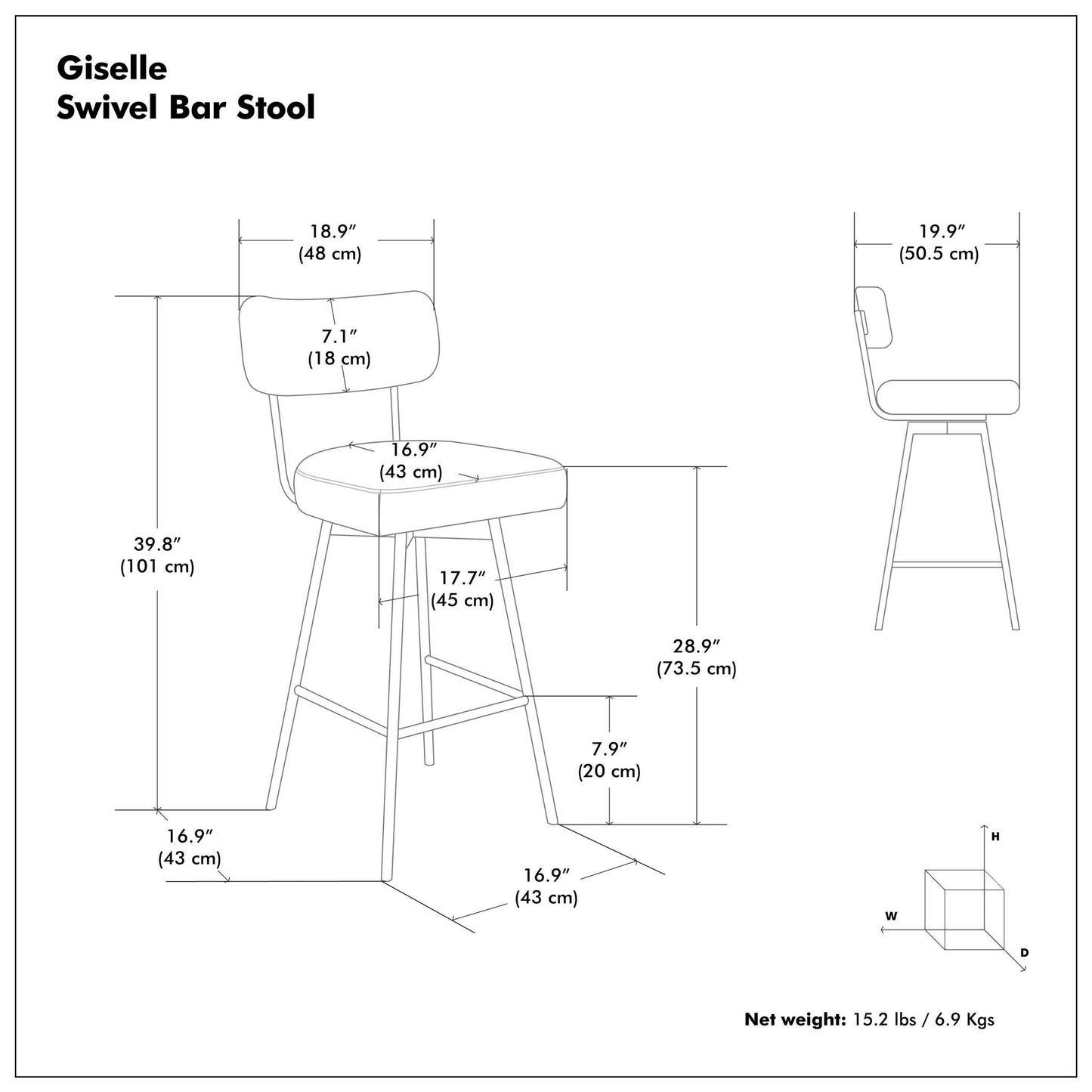Giselle - Swivel Bar Stool (Set of 2)