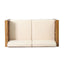 Acacia Wood Loveseat And Coffee Table Set With Cushions