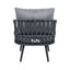 4 Piece Outdoor Patio Furniture Set, Metal Chairs With Woven Rope U Shaped Backrest