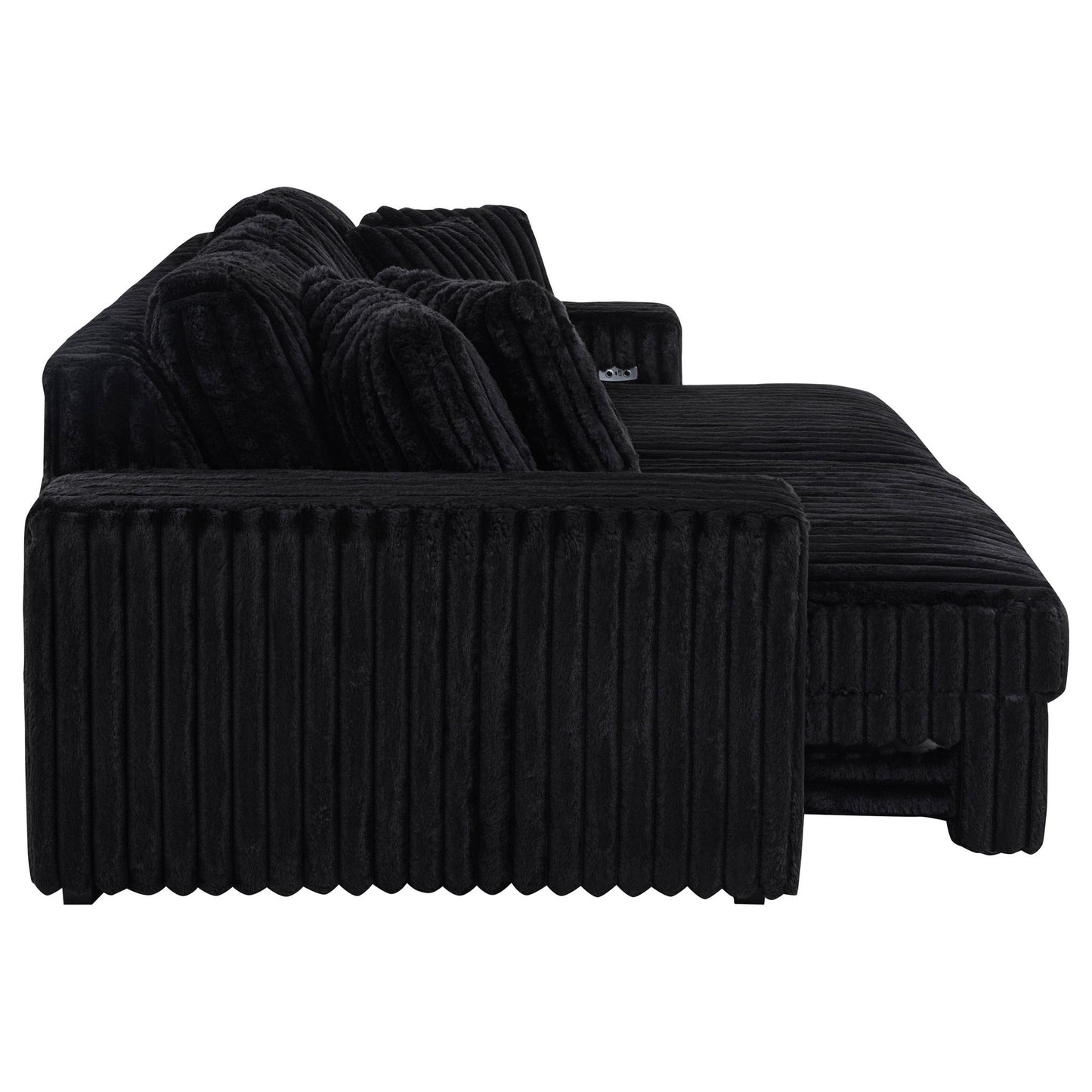 Clifford - Upholstered Dual Power Chaise Sofa - Black