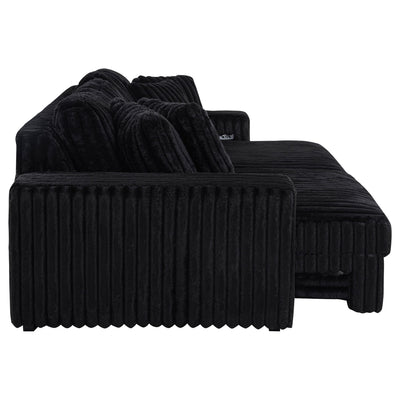 Clifford - Upholstered Dual Power Chaise Sofa - Black