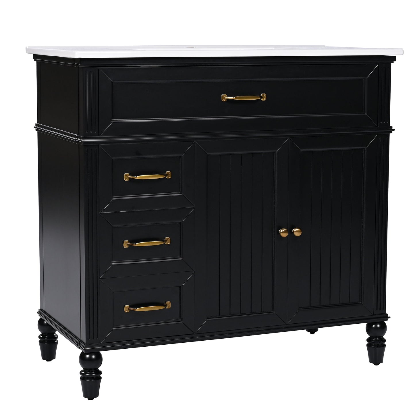 Bathroom Vanity With Sink, Freestanding Cabinet & Drawers