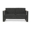 Loveseat With Slat Paneling And Aluminum Frame - Black