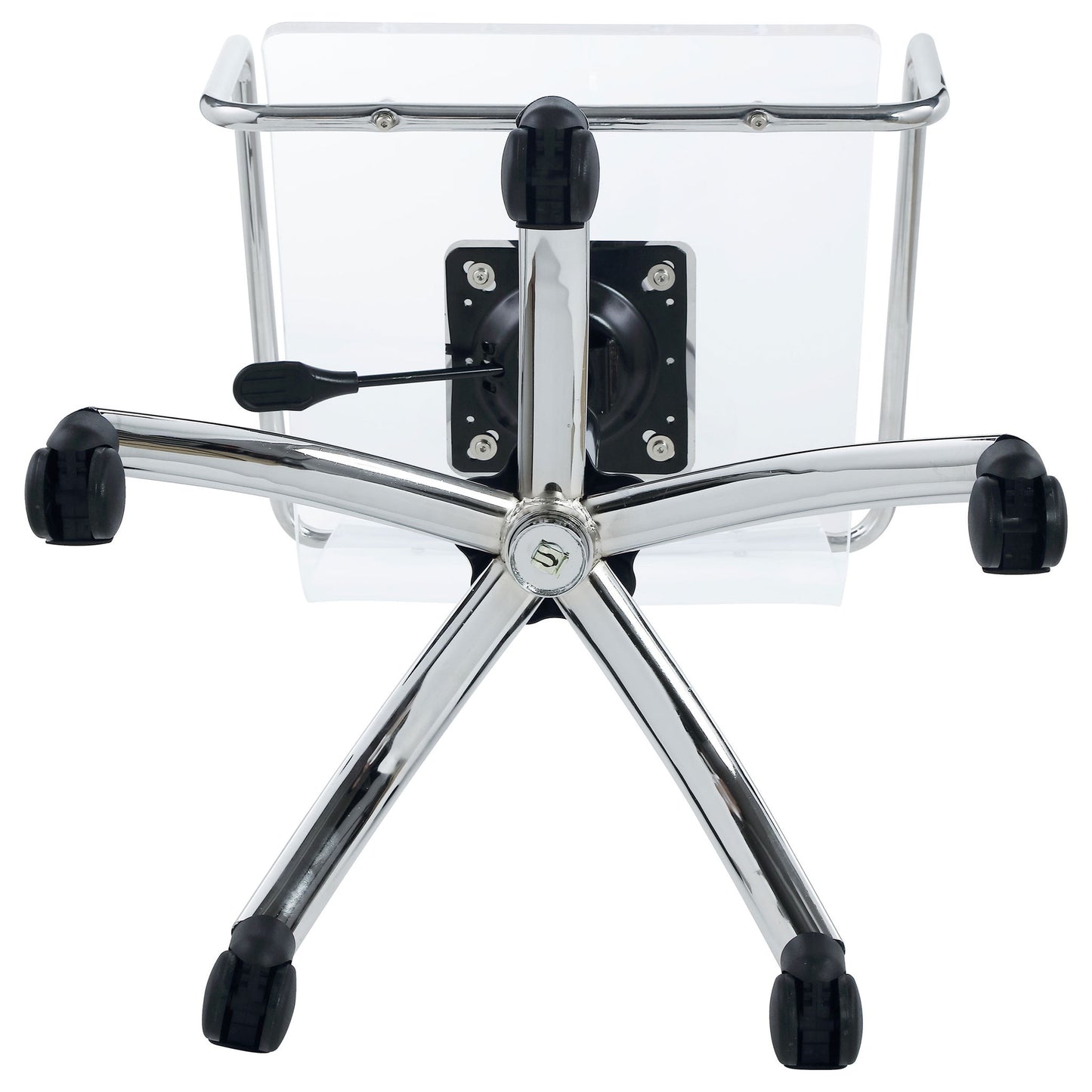 Clear Office Chair With Caster Wheels Futuristic Design, Adjustable Height - Clear