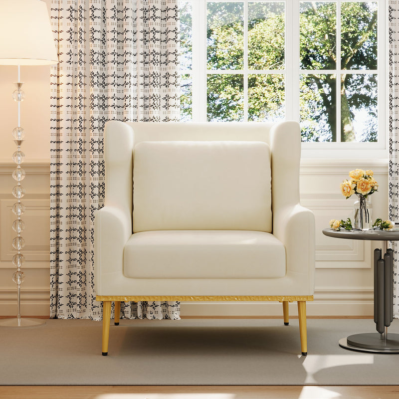 Elegant Curved Armrest Accent Armchair