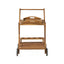Riviera Bar Cart Stained Mobile With Wheels For Entertaining - Natural Stained