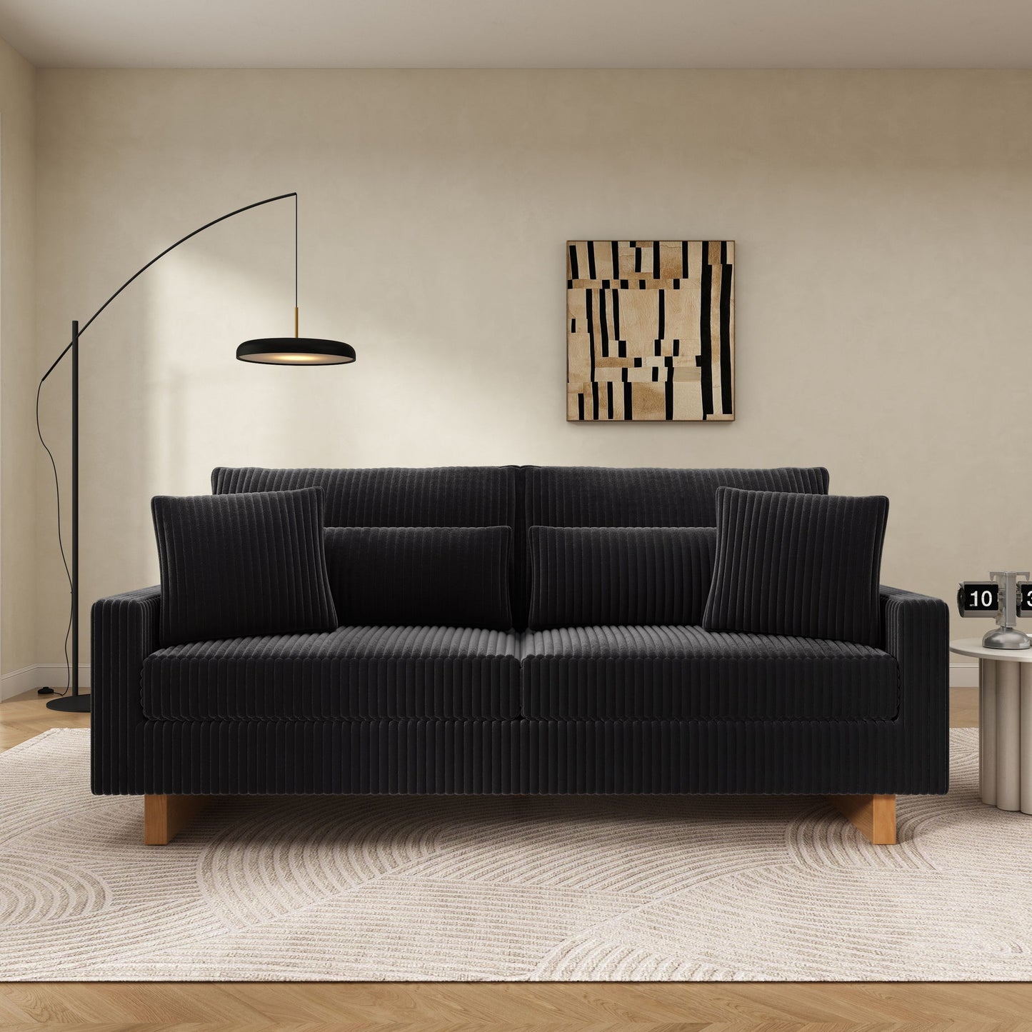 Modern Loveseat Sofa With 4 Pillows