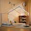 Bed House Frame With Shelves And Lights