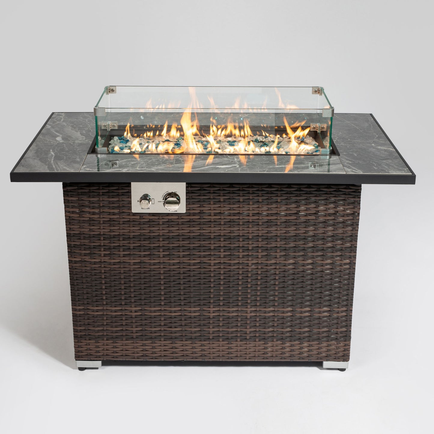 Outdoor Fire Pit Table, Propane Fire Table With - Espresso