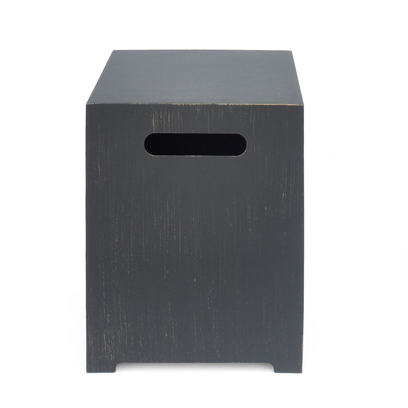 Modern Iron Tank Holder Side Table With Powder Coated Frame - Brown / Gold