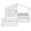 House Bed With Upholstered Sofa, Wireless Charging Station, Shelves And 2 Drawers