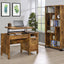 6 Tier Rectangular Bookcase With Accents - Brown