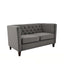 Button Tufted Loveseat, 2 Seater With Square Arm Couch For Living Room