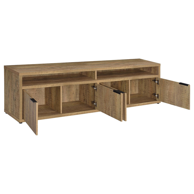 Palmer - 4 Door TV Stand With Open Shelves - Mango Color