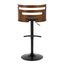 Cosi - Mid Century Modern Adjustable Barstool With Swivel With Rounded T Footrest (Set of 2)