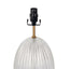 Aurora - Ribbed Lamp Base Clear Table Lamp Large Linen Shade - Beige / Clear / Gold