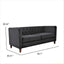 Button Tufted Loveseat, 2 Seater With Square Arm Couch For Living Room