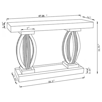 Drea - Entryway Sofa Console Table - Silver