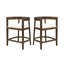 Modern Rubberwood Counter Stool Set With Upholstered Seats