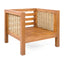 Outdoor Club Chair With Rope Arm And Cushions - Beige / Teak