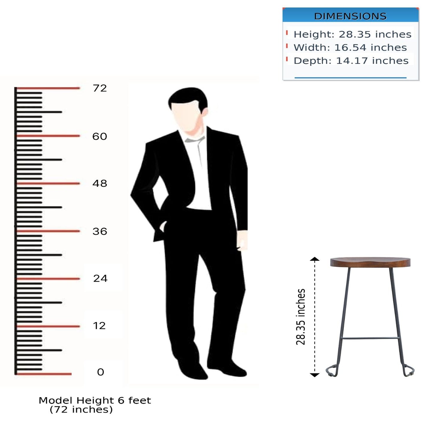 Chunky Bar Stool - Chestnut