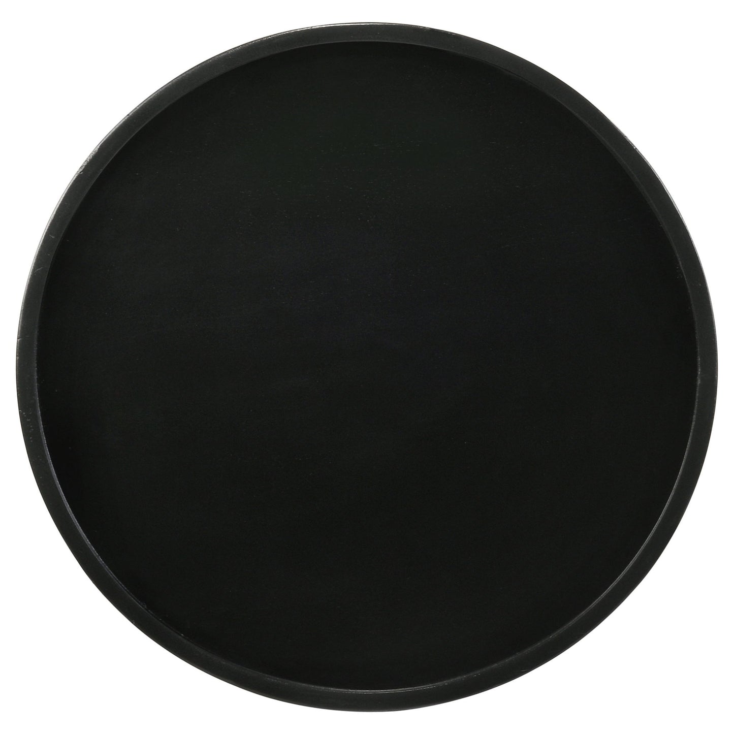 Stain Pedestal Accent Round Table With Lipped Top - Black