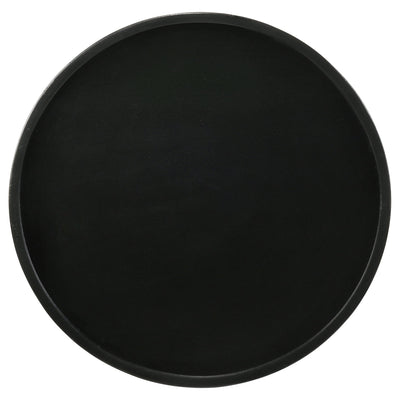 Stain Pedestal Accent Round Table With Lipped Top - Black