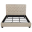 Upholstered California King Bed With Tufted Headboard And Birch Legs - Oatmeal