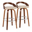 Grotto - Contemporary Fixed Height Barstool With Swivel With Round Footrest (Set of 2)