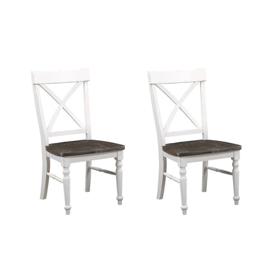 Dining Chairs (Set of 2) - Brown / White
