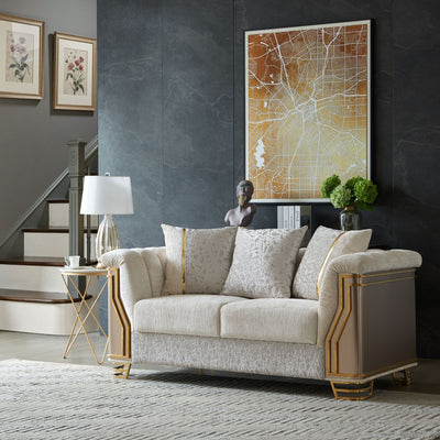 Chateau - Loveseat - Cream / Brown