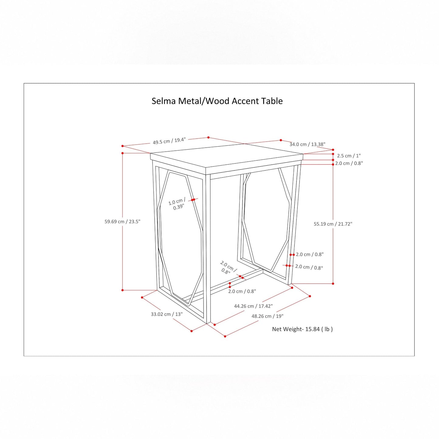 Selma - Handcrafted Metal And Wood Accent Table