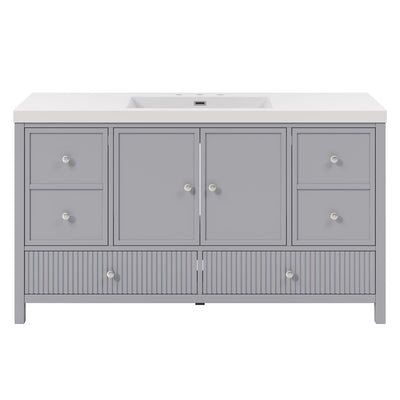 Bathroom Vanity With Separate Sink, Soft Close Doors And 4 Drawers