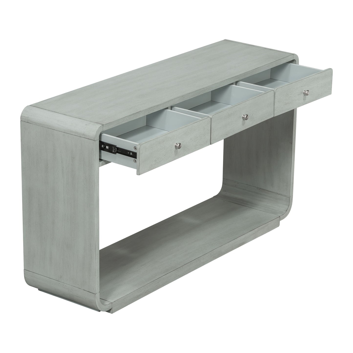 Console Table With 3 Drawers And Display Shelf