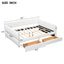 Queen Upholstered Platform Bed With USB Charging And 2 Storage Drawers - White