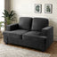 Modern Loveseat, Comfortable 2 Seater Couch With Deep Seating, Loose Back Cushions, Wide Arms
