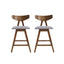 Mid Century Modern Counter Stool With V Shape Frame And Upholstered Seating