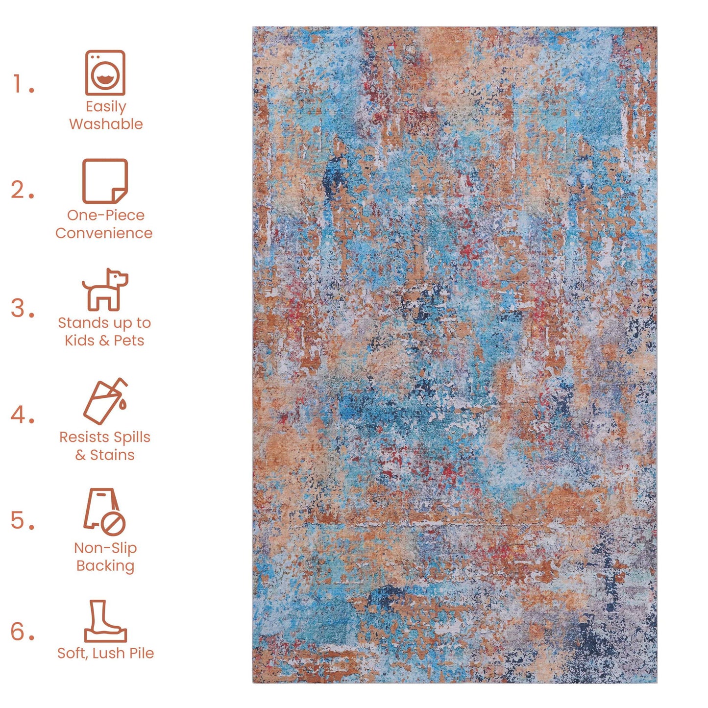 Maval - Stunning Area Rug, Washable