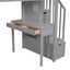 Loft Bed With Storage Drawers, Desk And Stairs With Shelves