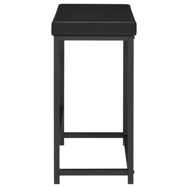 Klekner - 4 Piece Counter Height Table Set With Nesting Tables And Backless Stools - Charcoal