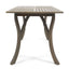 Transitional Acacia Wood Dining Table With Slat Panel Top - Gray