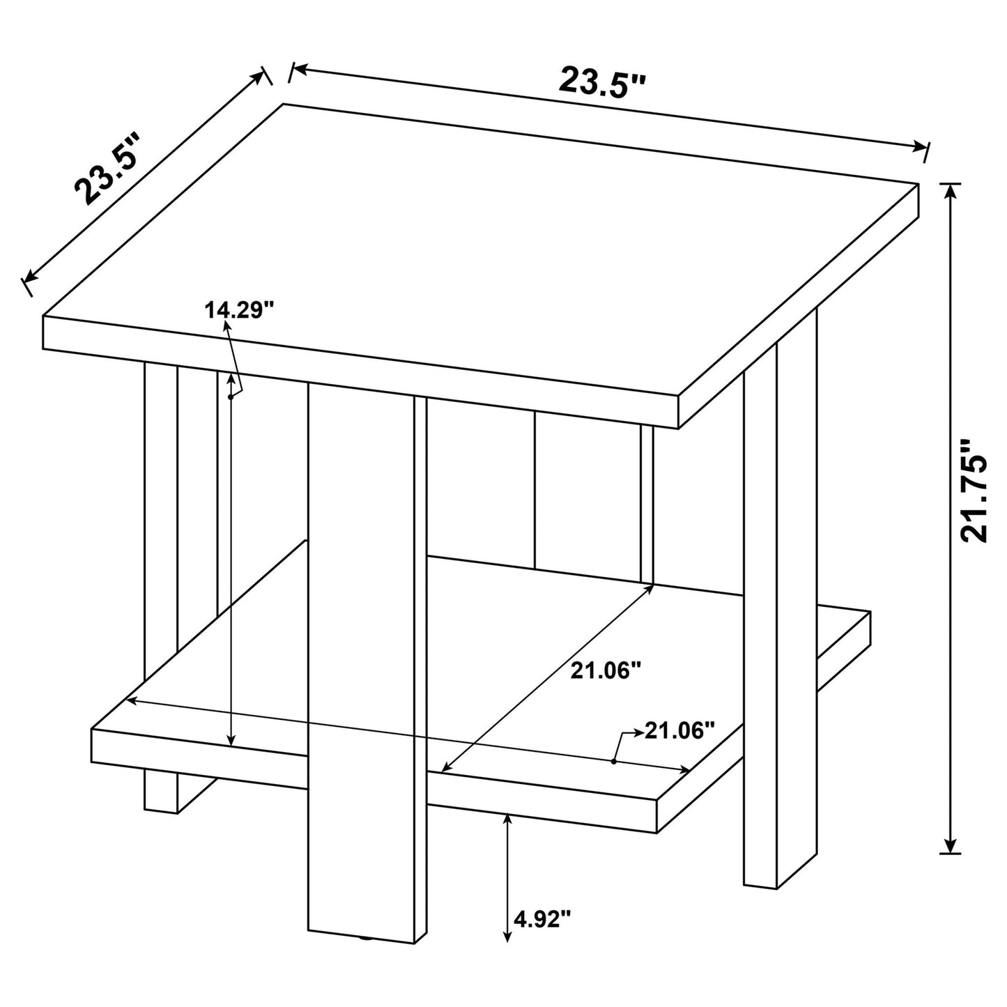 Square End Table - Mango Color