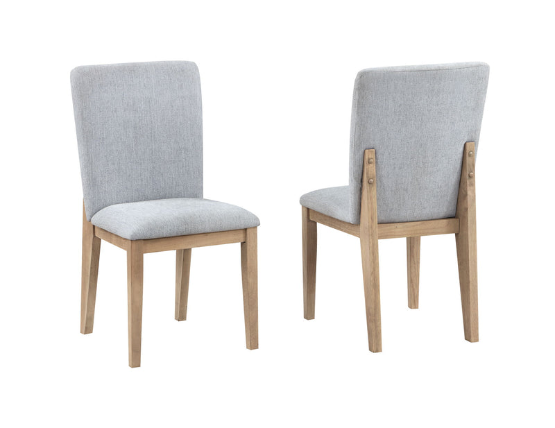 Caspian - Silla de comedor con acabado en roble (Juego de 2) - Gris