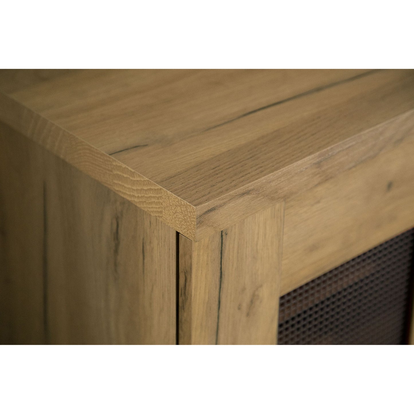 Door Accent Cabinet With Screens - Brown