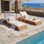 Chaise Lounge Set With 4 Fold Cushion And Built In Headrest