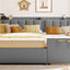 Upholstered Mother & Child Bed With Hydraulic Storage System, Drawer Box, Bedhead Storage Shelf And 2 Pairs Of Sockets & USB Ports